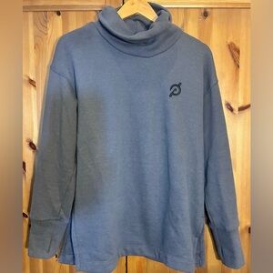 Peloton Funnel Cowl Neck Pullover Sweatshirt Thumbholes Gray Women’s Medium M